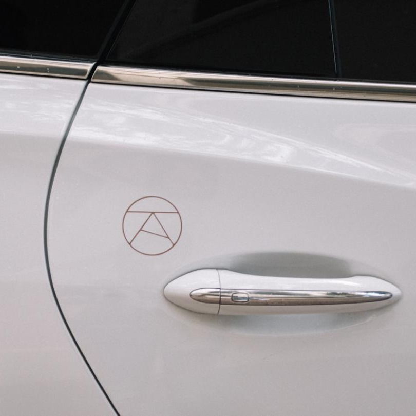 Alto vehicle door handle with branded detailing