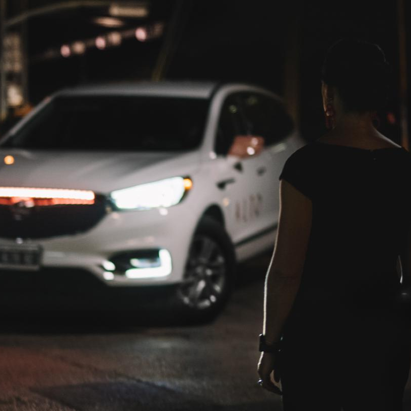 Alto vehicle at night with colored headlights for easy identification